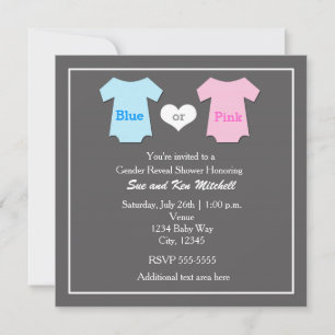 Baby Boy Girl Gender Reveal Shower Invitation