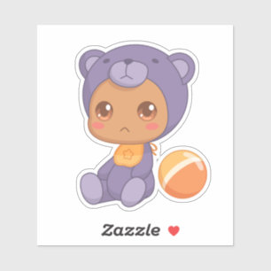 Baby Boy Girl Purple Bear Jumpsuit