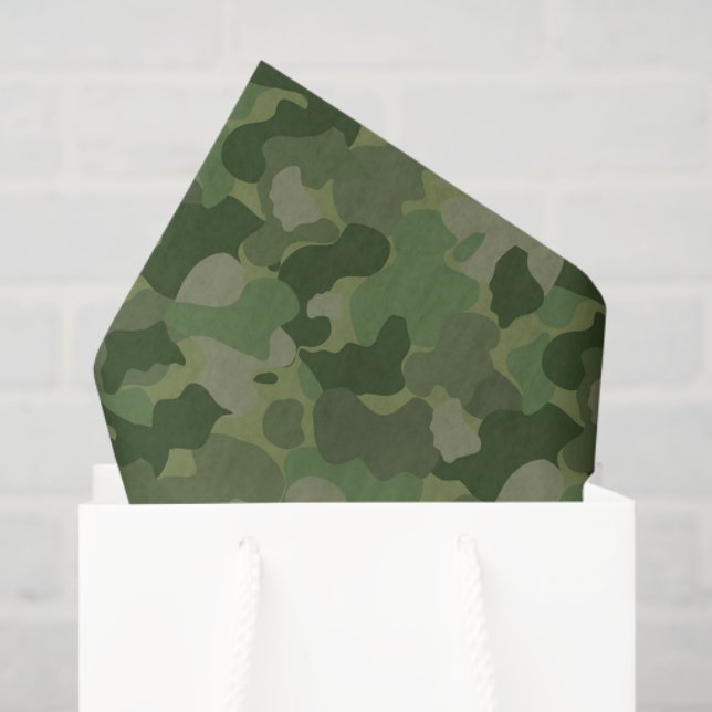 baby boy green camo pattern tissue paper (Gift Bag)