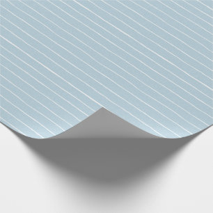 Baby Boy hand-drawn stripes baby blue Wrapping Paper