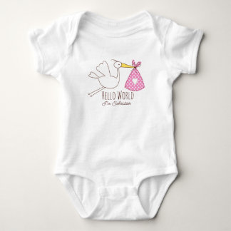 Baby Boy Hello World I'm Sebastian Personalized  Bodysuit