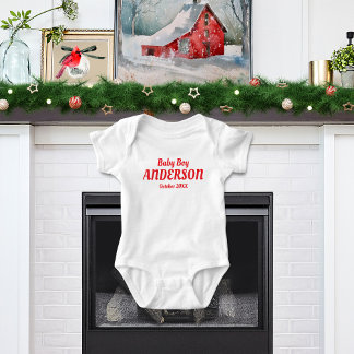 Baby Boy Holiday Birth Announcement Bodysuit