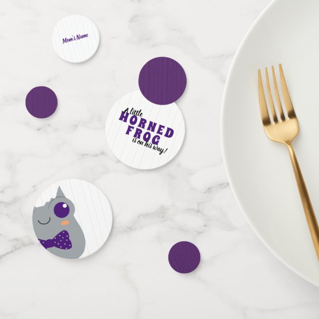 Baby Boy Horned Frog Purple Baby Shower Confetti (Group)