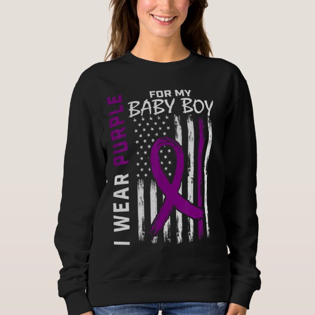 Baby Boy I Wear Purple For My Son Epilepsy Awarene Sweatshirt (Front)