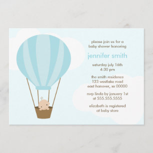 Baby Boy in Blue Balloon Invitation