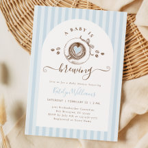 Baby Boy Is Brewing Coffee Baby Shower Invitation