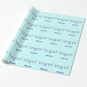 Baby Boy Laundry It's A Boy! Customisable Wrapping Paper