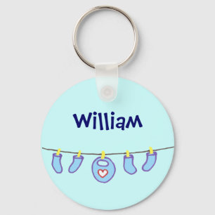 Baby Boy Laundry It's A Boy! Personalized Key Ring
