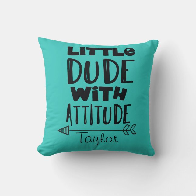 Baby Boy Little Dude with Attitude Cushion (Front)