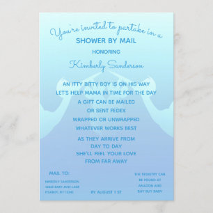 Baby Boy Long Distance Shower by Mail Stork Invitation