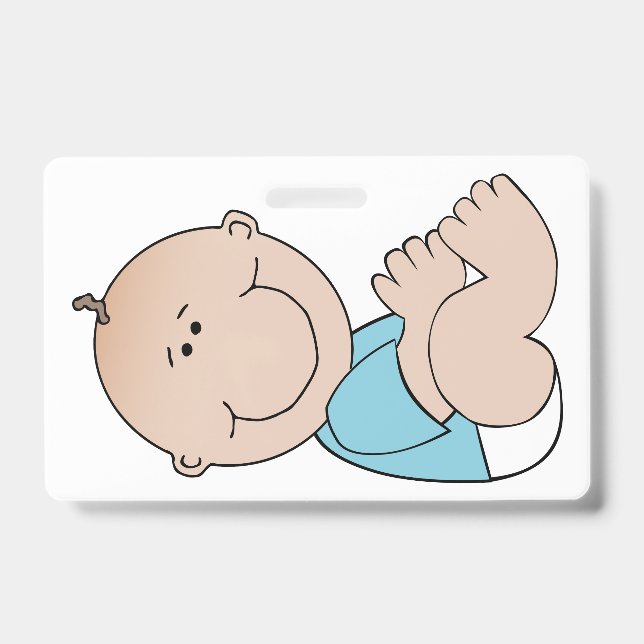 Baby Boy Lying ID Badge (Front)