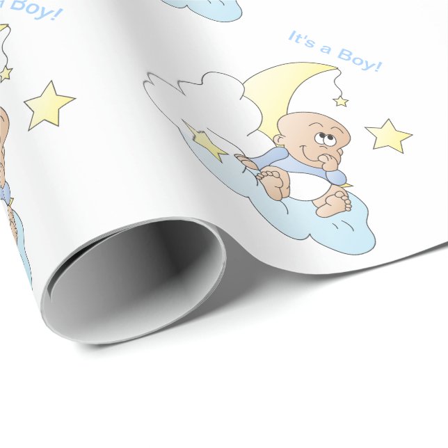 Baby Boy Make a Wish Wrapping Paper (Roll Corner)