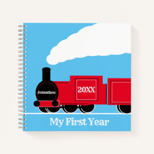 Baby Boy memory blank train journal