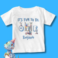 Baby Boy Name One Cute Dinosaurs 