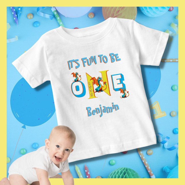 Baby Boy Name One Love Dinosaur Cute    Baby T-Shirt (Creator Uploaded)