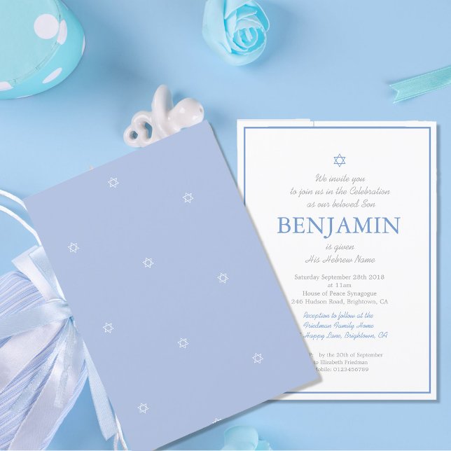 Baby Boy Naming Ceremony Hebrew Jewish Invitation (Creator Uploaded)