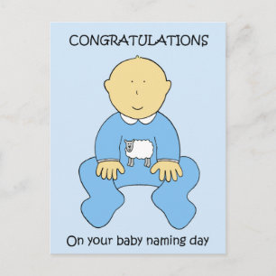 Baby Boy Naming Day Congratulations. Postcard