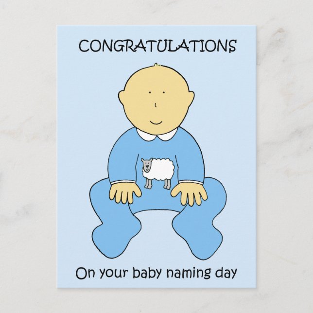 Baby Boy Naming Day Congratulations. Postcard (Front)