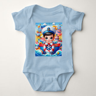 Baby Boy Nautical Adventure Baby Shower Bodysuit