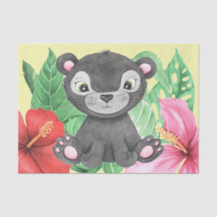 Baby Boy Neutral Nursery Panther  Decoupage Tissue Paper