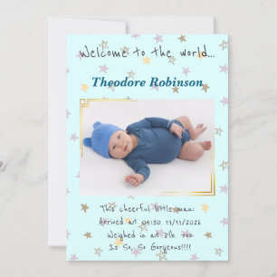 Baby Boy New Arrival Announcement