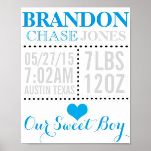 Baby Boy Nursery 8x10 Print