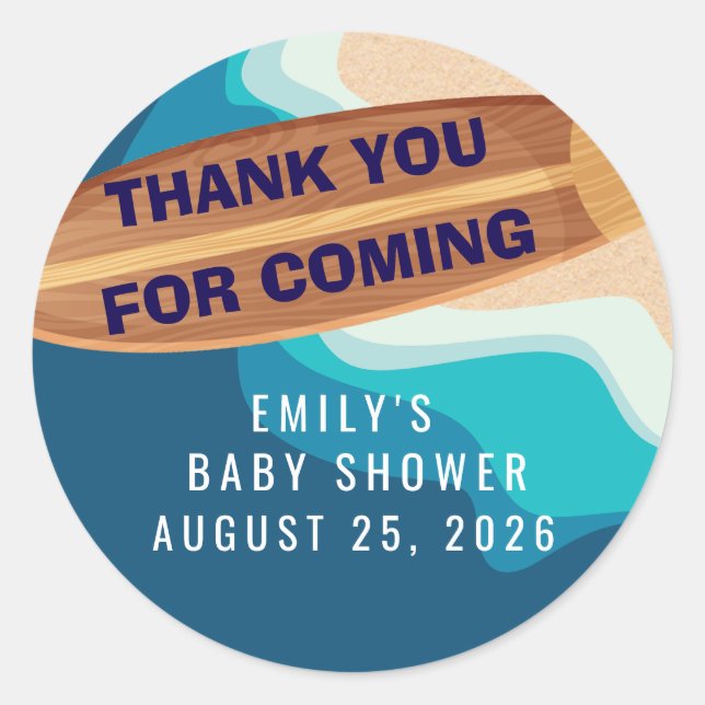 Baby Boy On Board Thank You Sticker (Front)