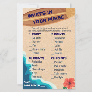 Baby Boy On Board What's In Your Purse Baby Shower