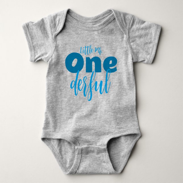 Baby boy one year ocean blue bodysuit (Front)