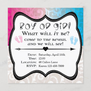 Baby Boy or Girl Gender Reveal Invitation