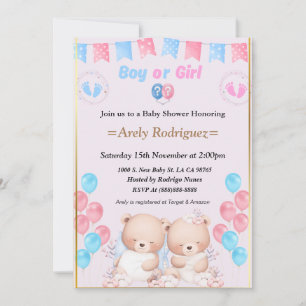 Baby boy or girl invitation