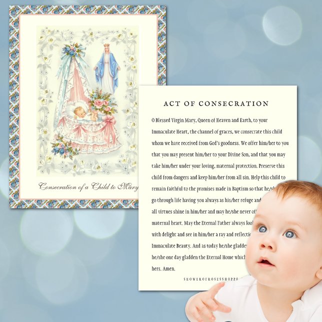 Baby Boy or Girl Prayer to Virgin Mary  Note Card (Creator Uploaded)