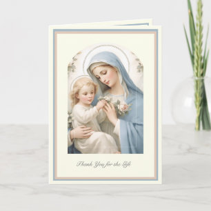 Baby  Boy or Girl Religious Catholic Thank You Card
