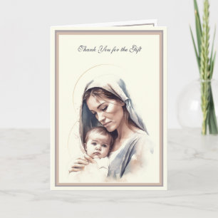 Baby  Boy or Girl Religious Catholic Thank You Card