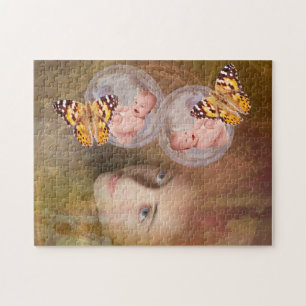 Baby boy or girl twins gift puzzle