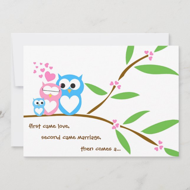 Baby Boy Owl Baby Shower Invitation (Front)