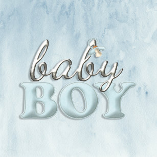 Baby Boy Pacifier Typography Table or Cake Topper Standing Photo Sculpture