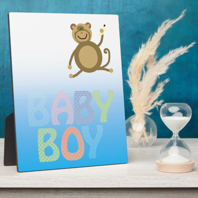Baby Boy Pale Bluie Two Tone Plaque (Side)