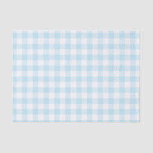 Baby Boy Pastel Blue Gingham Plaid Tissue Paper