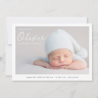 Baby Boy Photo Modern Name Script Birth