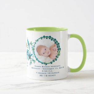 Baby Boy Photo Mug Baby Stats Cute Birds