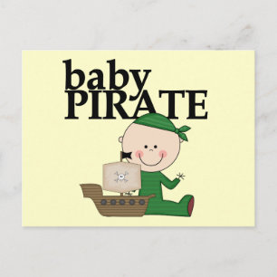 Baby Boy Pirate with Ship Tshirts and Gifts Postcard