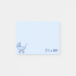 baby boy polka bots post-it notes