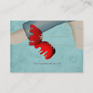 Baby boy poppies flowers business card