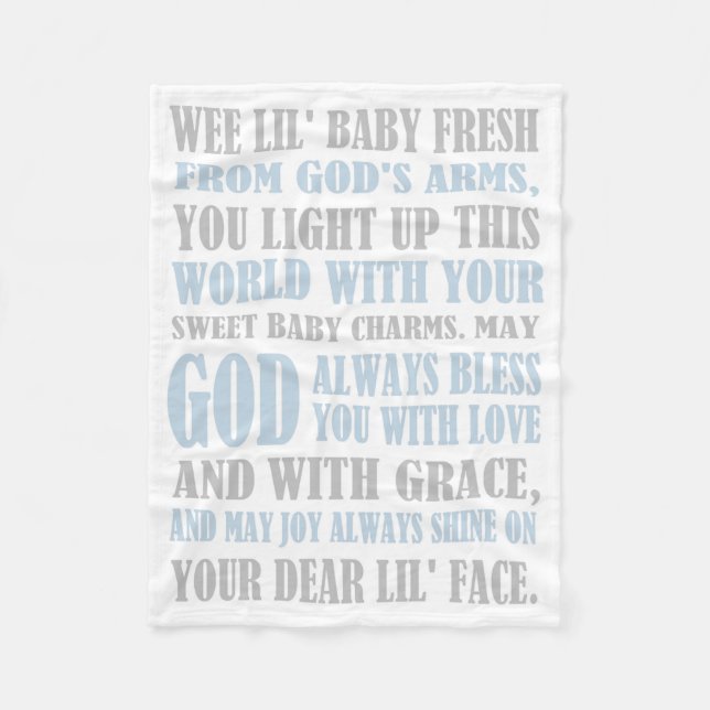 Baby Boy Prayer Fleece Blanket (Front)