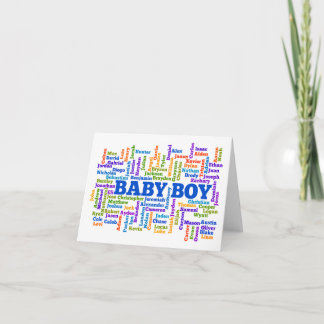 Baby boy pregnancy announcement card