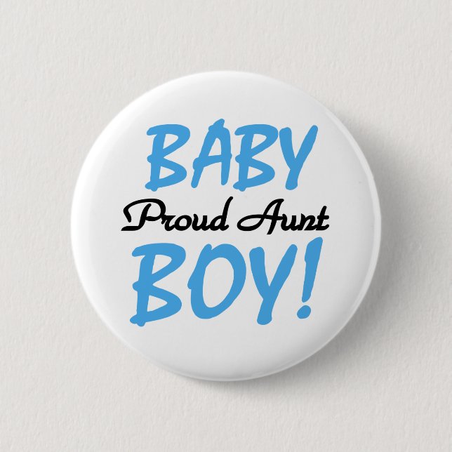 Baby Boy Proud Aunt 6 Cm Round Badge (Front)