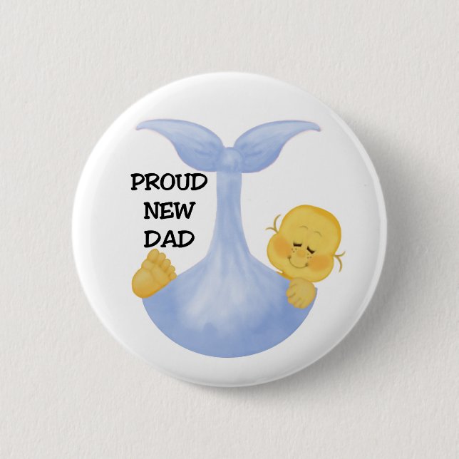 Baby Boy Proud Dad 6 Cm Round Badge (Front)
