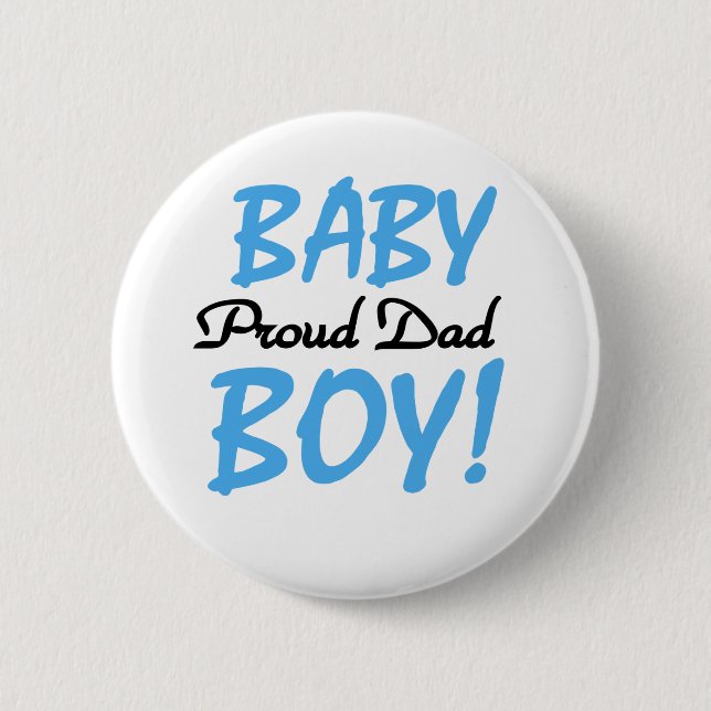 Baby Boy Proud Dad 6 Cm Round Badge (Front)