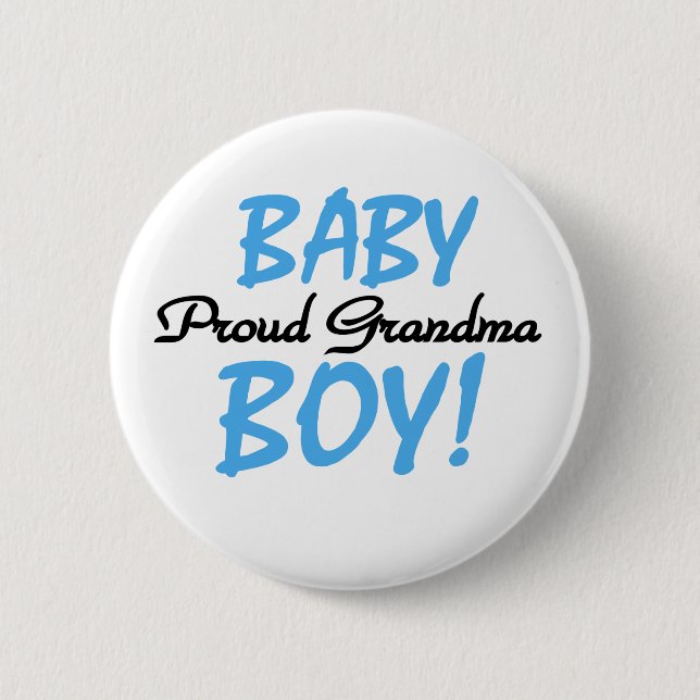 Baby Boy Proud Grandma 6 Cm Round Badge (Front)